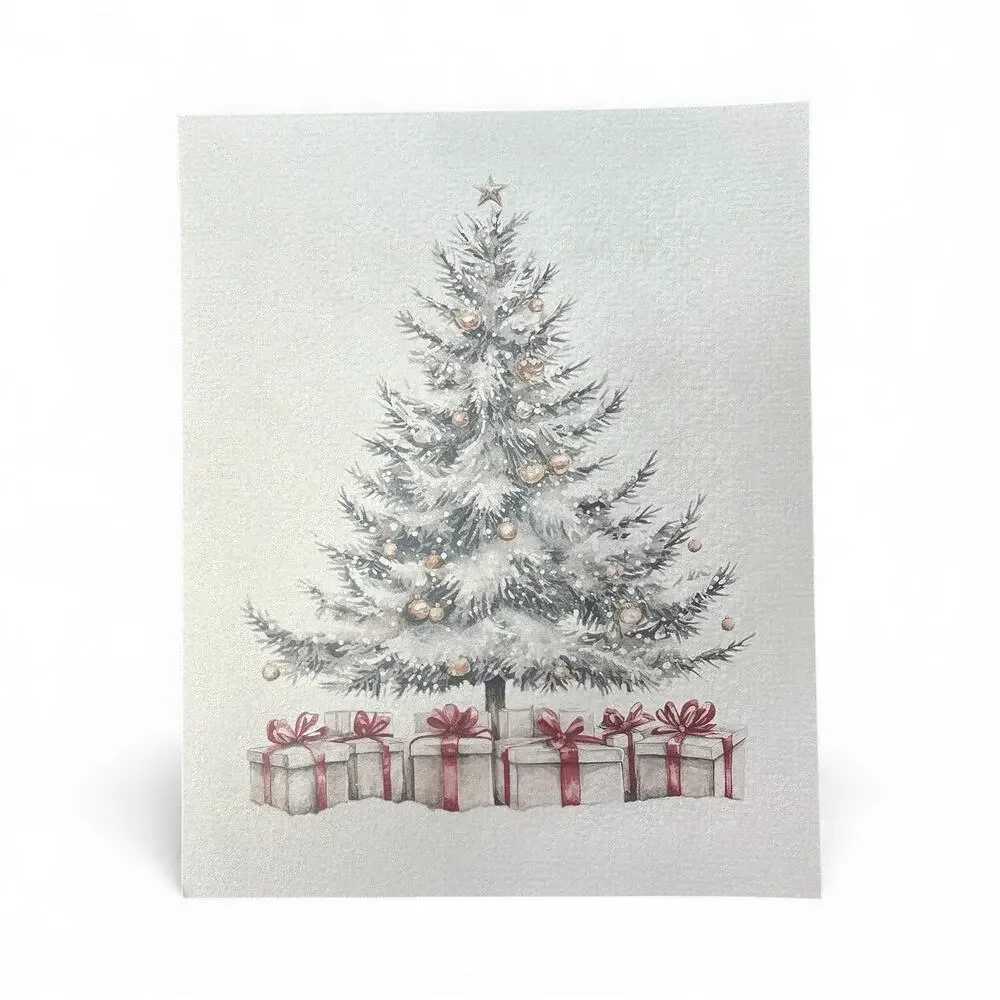 Set of 4 Rustic Farmhouse Christmas Wall Art Prints 10x8 – Unframed Holiday Deco